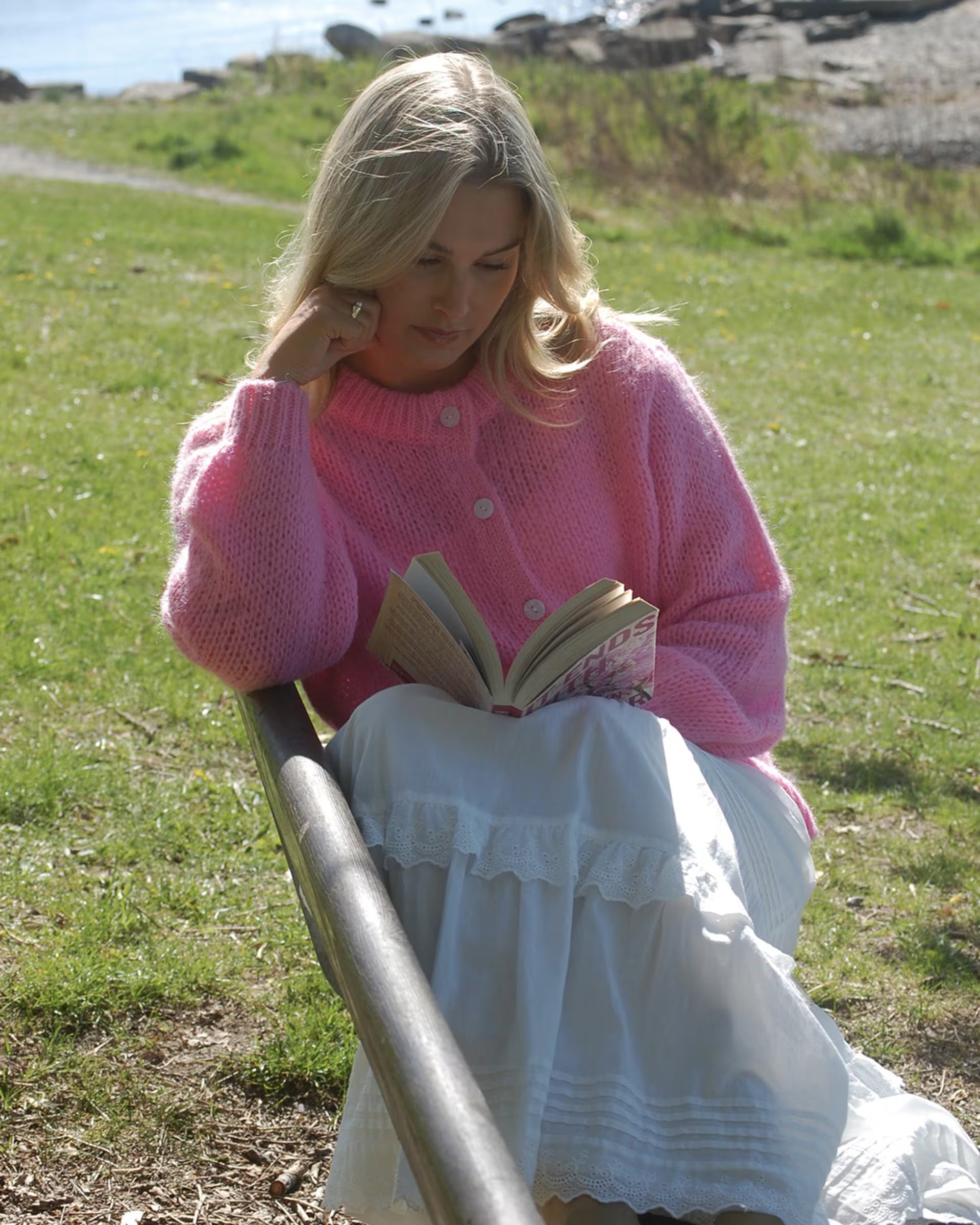 VMWILO Knitted Cardigan - Pink Cosmos
